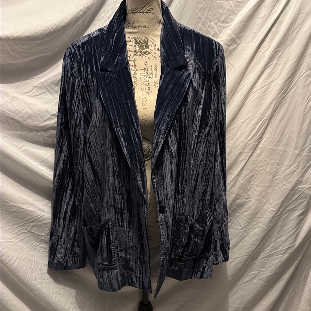 Treasure & Bond Blue Velvet Blazer